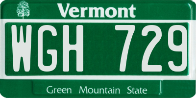 VT license plate WGH729