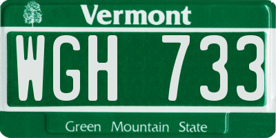 VT license plate WGH733