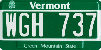 VT license plate WGH737