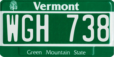 VT license plate WGH738
