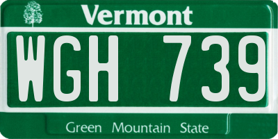 VT license plate WGH739
