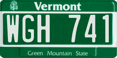 VT license plate WGH741