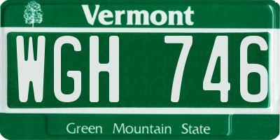 VT license plate WGH746