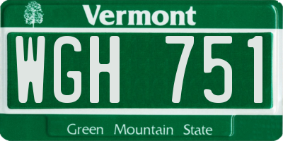VT license plate WGH751