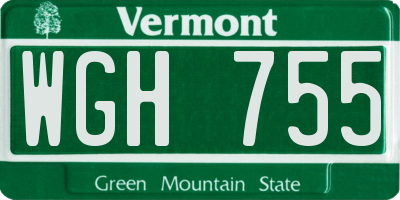 VT license plate WGH755
