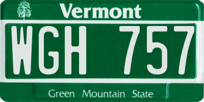 VT license plate WGH757