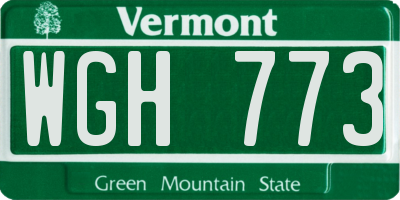 VT license plate WGH773