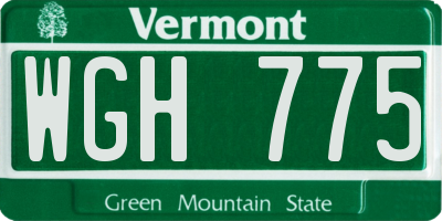VT license plate WGH775