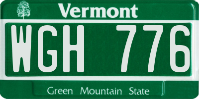 VT license plate WGH776