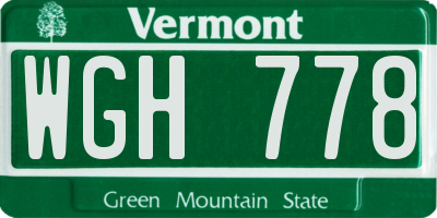 VT license plate WGH778