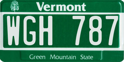 VT license plate WGH787