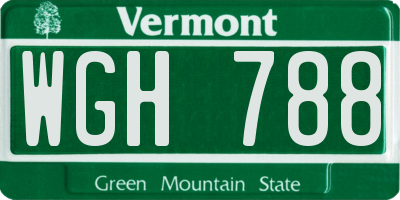 VT license plate WGH788