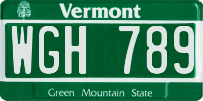 VT license plate WGH789