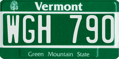 VT license plate WGH790
