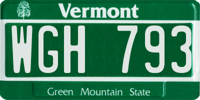 VT license plate WGH793