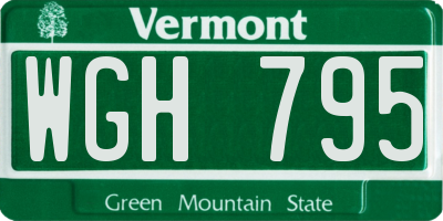 VT license plate WGH795
