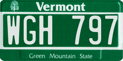 VT license plate WGH797