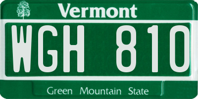 VT license plate WGH810