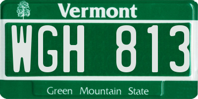 VT license plate WGH813
