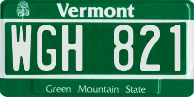 VT license plate WGH821