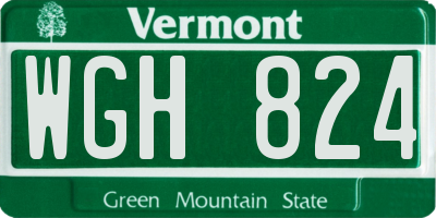 VT license plate WGH824