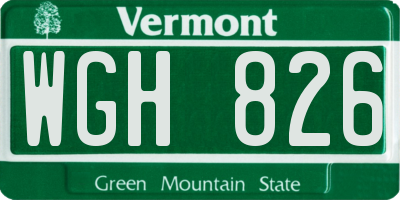 VT license plate WGH826