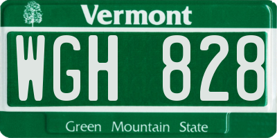 VT license plate WGH828