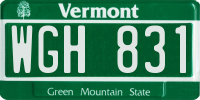 VT license plate WGH831