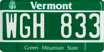 VT license plate WGH833