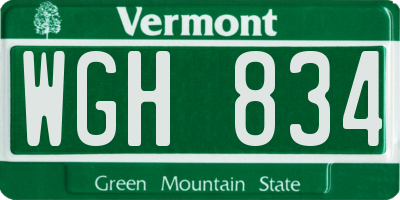 VT license plate WGH834