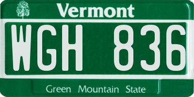 VT license plate WGH836