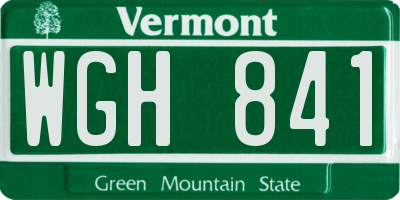 VT license plate WGH841