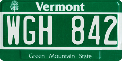 VT license plate WGH842