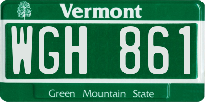 VT license plate WGH861