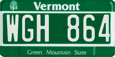 VT license plate WGH864