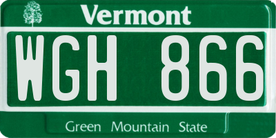 VT license plate WGH866