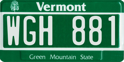 VT license plate WGH881