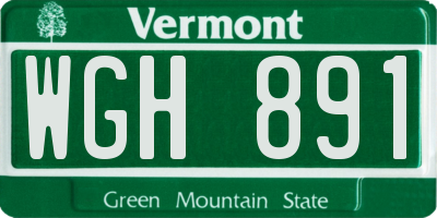 VT license plate WGH891
