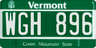 VT license plate WGH896