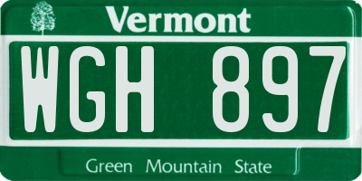 VT license plate WGH897