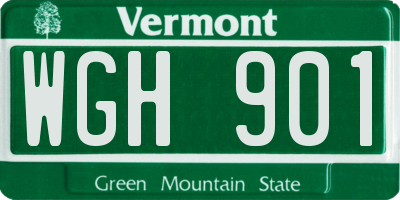 VT license plate WGH901