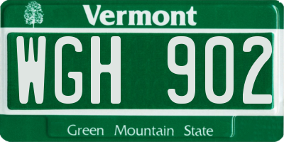 VT license plate WGH902