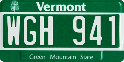 VT license plate WGH941