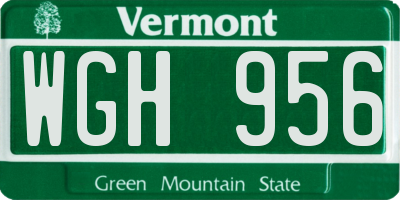 VT license plate WGH956