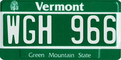 VT license plate WGH966