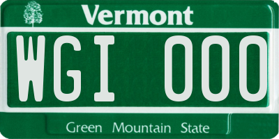 VT license plate WGI000