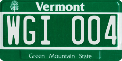 VT license plate WGI004