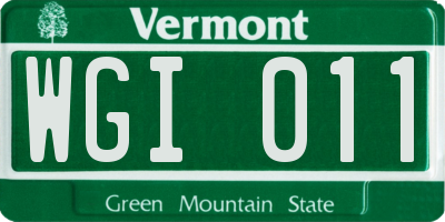 VT license plate WGI011