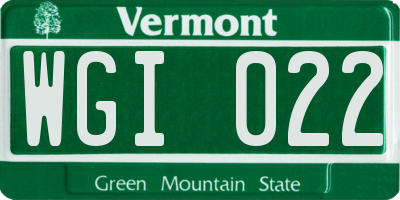 VT license plate WGI022
