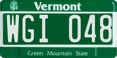 VT license plate WGI048